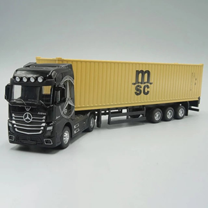 تریلی کانتینردار مشکی مدل بنز آکتروس 1:50 Container Trailer Model Benz Actros_اسباب بازی